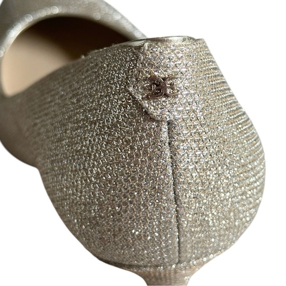 Sam Edelman Hazel Wide Pumps 10W Gold Mesh Glitter Pointed Toe Stiletto Heel NIB - Picture 4 of 8